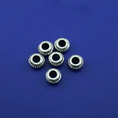 

80pcs Tibetan silver 7mm round spacer bead h1428