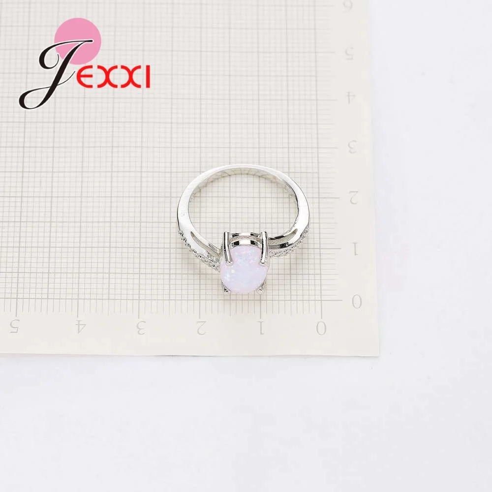 Created Oval White Fire Opal 925 Sterling Silver Wholesale Finger Rings For Women Wedding Fashion Jewelry Gift Anel | Украшения и