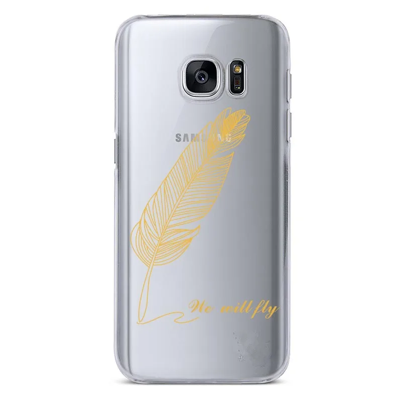 Роскошная ручка перо мягкое зеркало чехол для телефона samsung Galaxy 5 6 7 8 9 S Edge Plus Note9