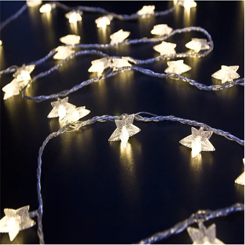 

4M 20Led Lights Christmas Tree Snow Star Bulbs Led String Fairy Light Xmas Party Wedding Garden Garland Christmas Decorations