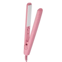 hot sale hair curler pink crimper ceramic crimping curling straighterner iron mini perm splint hair styling tool