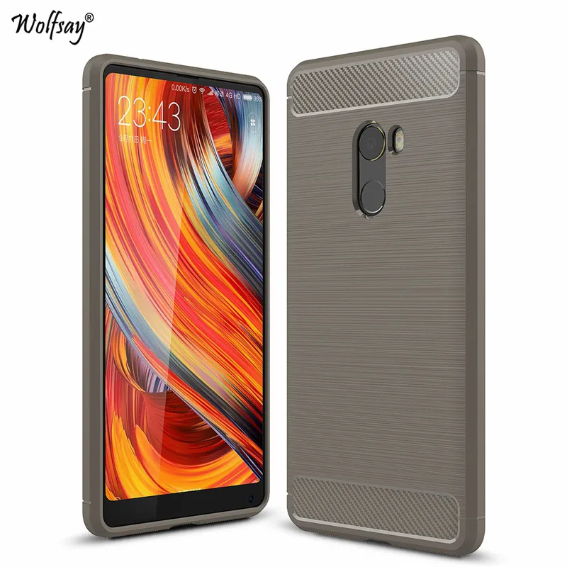 Для Xiaomi Mi Mix 2 чехол матовый Мягкий силиконовый для телефона из углеродного
