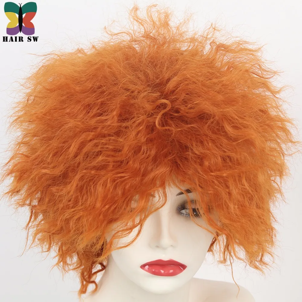 Волосы SW Короткие кудрявые Пушистые синтетические Косплей Сумасшедший Хэттер