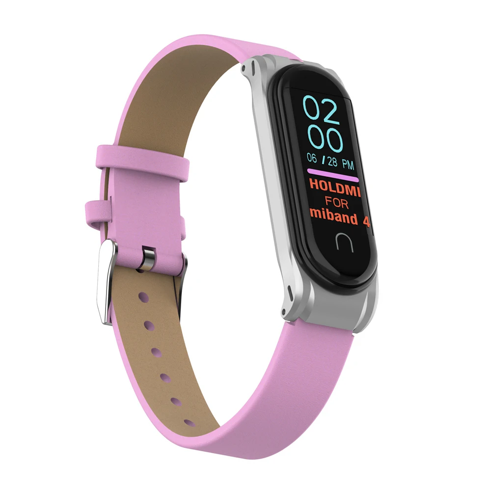Кожаный ремешок для mi band 4 3, металлический чехол, ремешок на запястье для xiaomi band 4, спортивный дышащий браслет для mi band 4, браслет для xiaomi