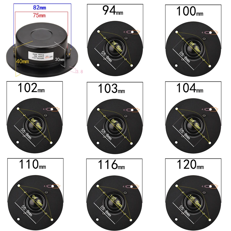 HIFIDIY LIVE Q1S 4 5 дюймов 7 динамик блок алюминиевая панель черная шелковая мембрана 8