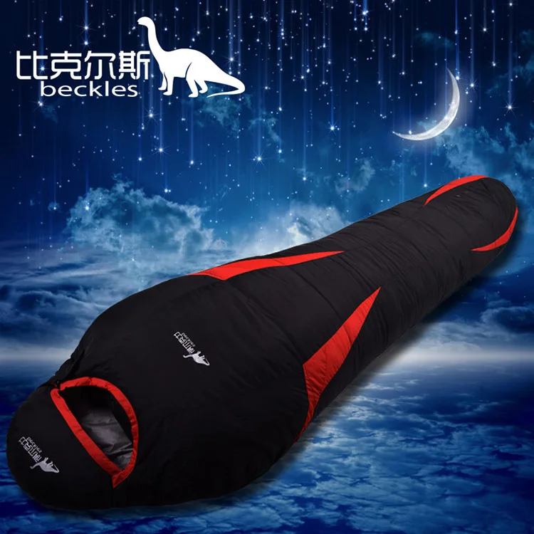 BECKLES  New autumn and winter waterproof warm mummy outdoor white goose down sleeping bag camping adult sleeping bag 600g-2500g