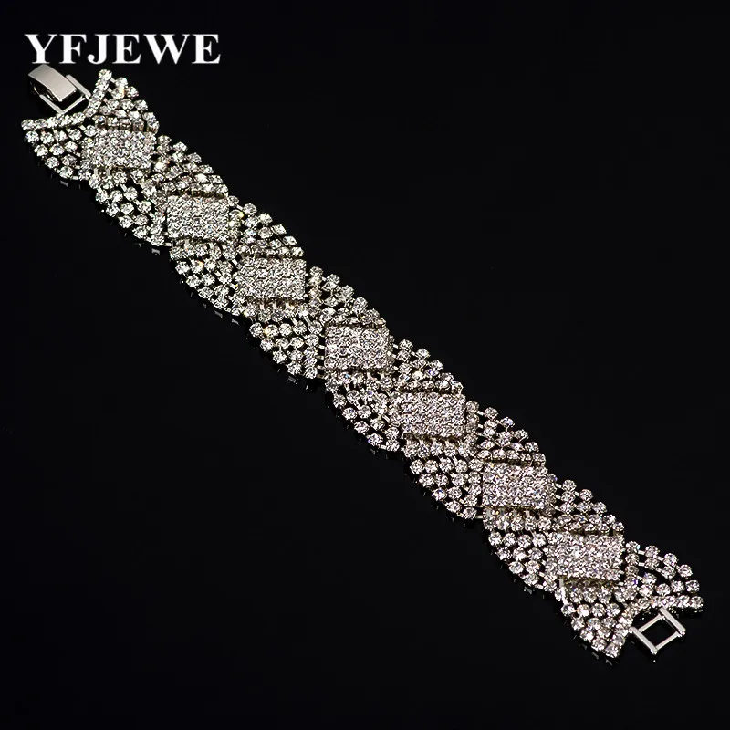 2017 Роскошные браслеты с кристаллами для женщин Серебряный цвет и Свадебные