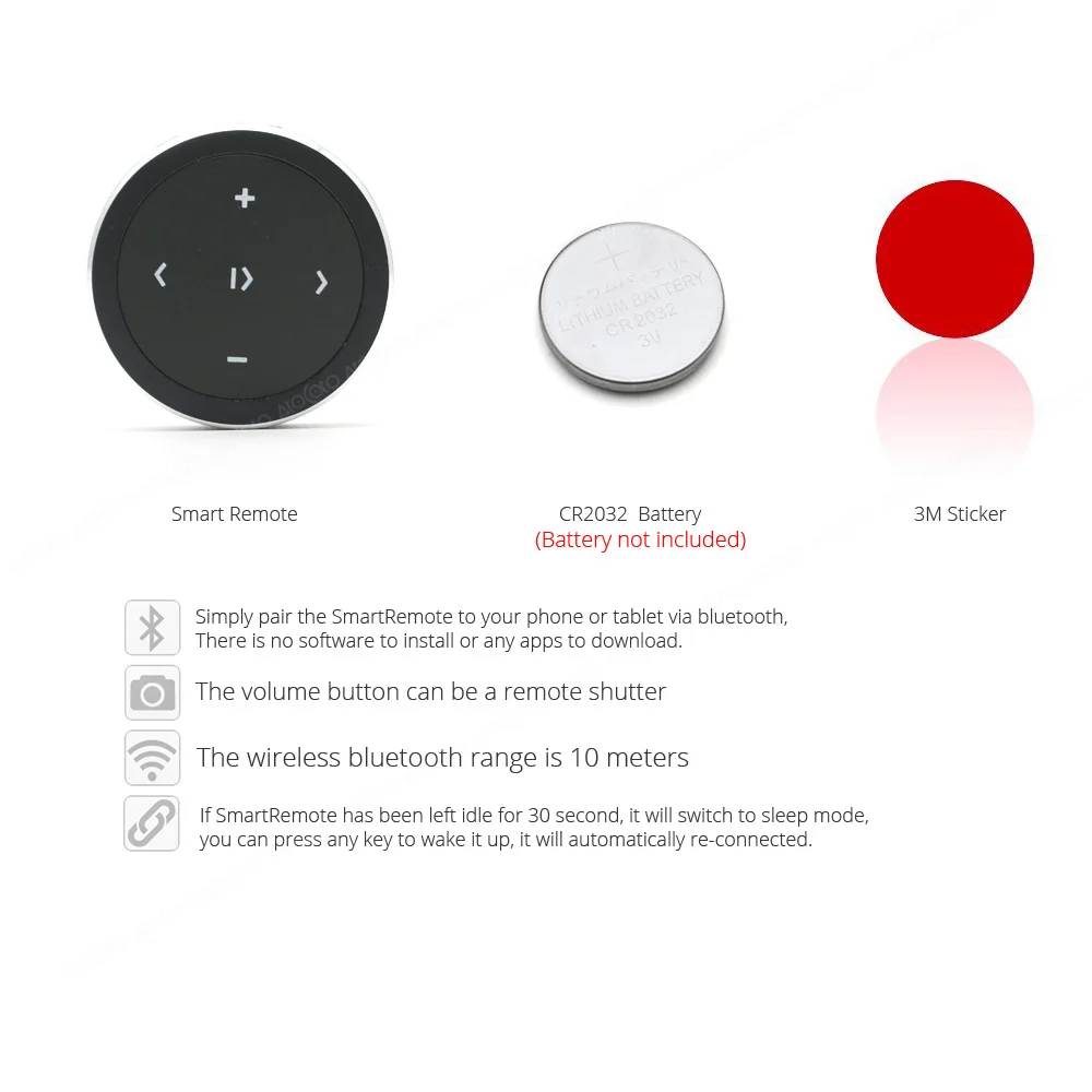 Пульт для селфи AtoCoto беспроводная Bluetooth кнопка на руль Android и iOS|Автомобильный