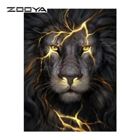 zooya diamond embroidery 5d diy diamond painting black vicious lion animal diamond painting cross stitch rhinestone mosaic bk125
