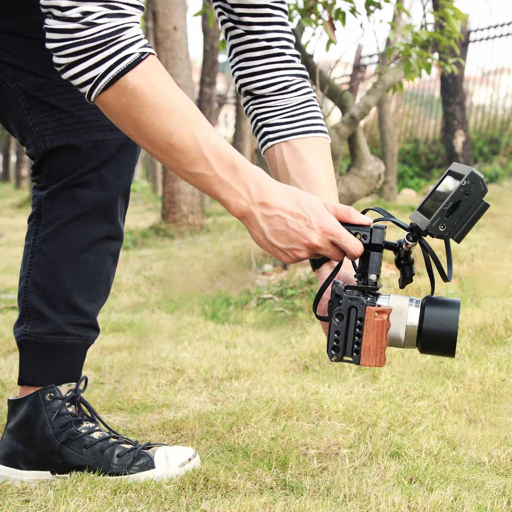 SmallRig 6500 клетка для камеры комплект для sony A6500 камера с деревянной ручкой крепление A6500 клетка стабилизатор 2097