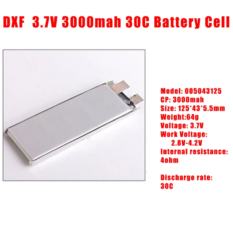 2017 DXF 3 7 V 3000mah 30C max60C перезаряжаемая литий полимерная батарея для вертолета