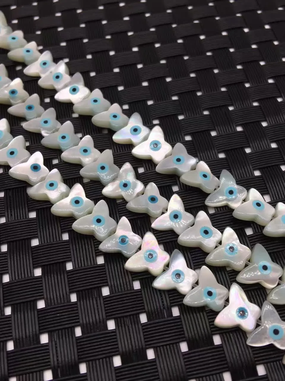 30 шт./лот 8x10 мм Бабочка Синий Злой Глаз инкубатор жемчужная раковина бусины синий