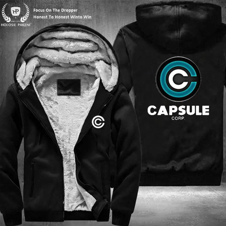 Дропшиппинг Размеры унисекс Зимние чехол Capsule corp пальто из плотного флиса с
