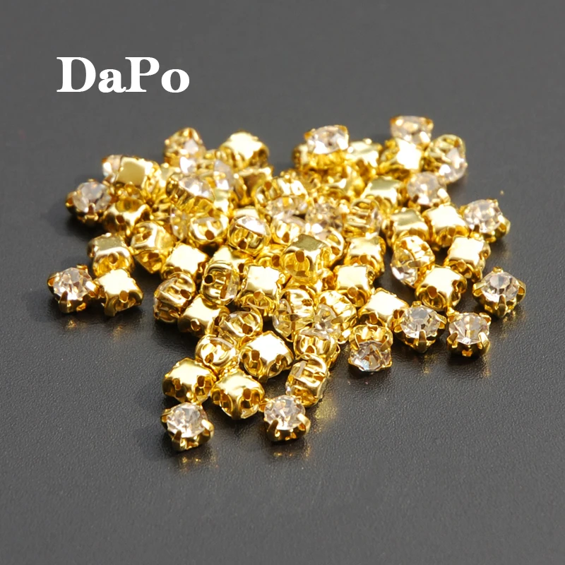 Промотирование: купи 3 и получи 1 бесплатно! 4 мм 144 шт позолоченная основа для