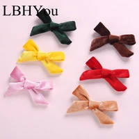 1pcs new bows velvet hair clips for girls fashion bowknot hairpinss for baby girls hair accessories lovely bow hair barrettes