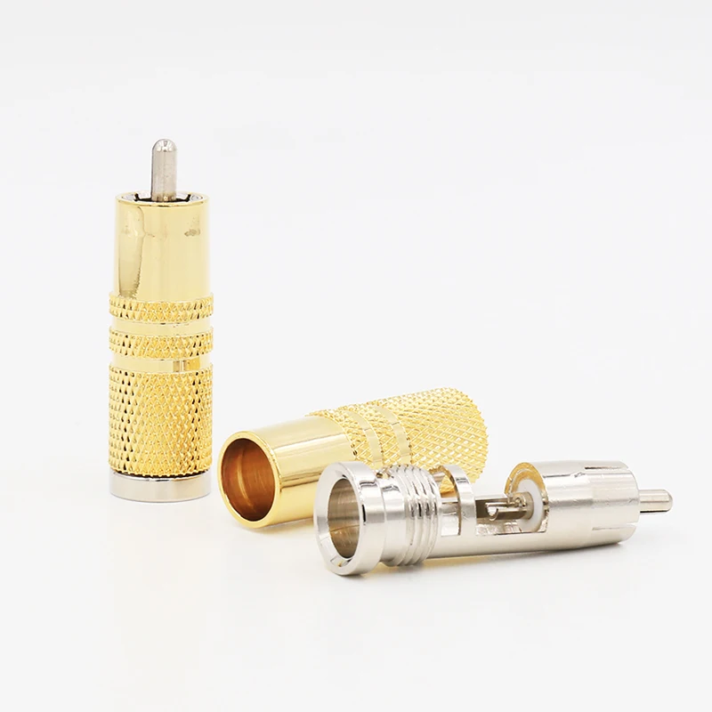 VB448G RCA разъем чистый Купер золотая пластина мужские вилки 4 шт | Электроника