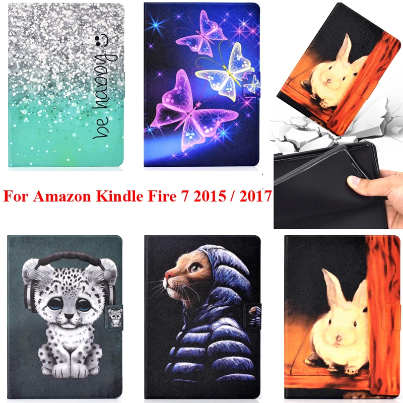 Защитный чехол силиконовый для Amazon Fire 7 2015 fire7 2017 симпатичный держатель Fire7|Чехлы