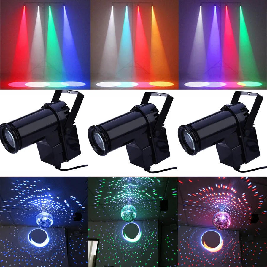 BEIAIDI 10 Вт RGB светодиодный точечный прожектор луч прожектор для сцены, дискотек DJ вечерние Pinspot сценический зеркальный шар рефлектор
