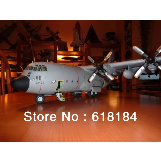 Бумага модель airplaner игрушки A3 бумага 123 см размах крыльев 1:33 сша C 130 геркулес