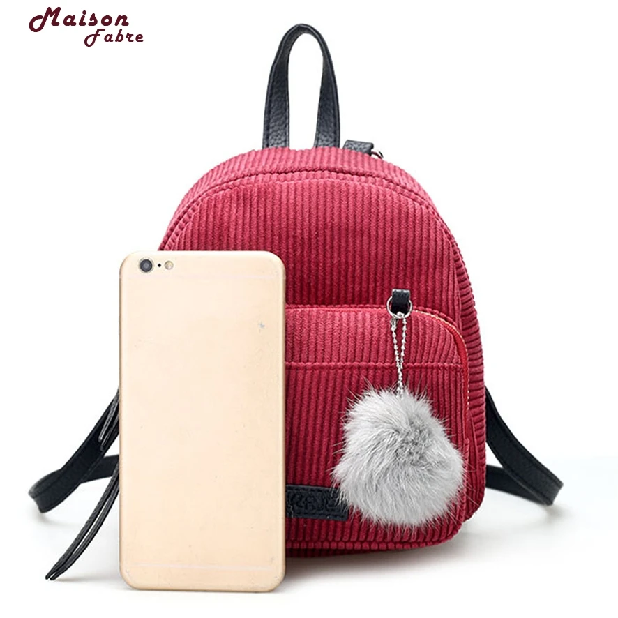Women Corduroy Backpacks Schoolbags Travel Shoulder Bag backpacks for teenage girls portfolio school mini backpack teenagers | Багаж и