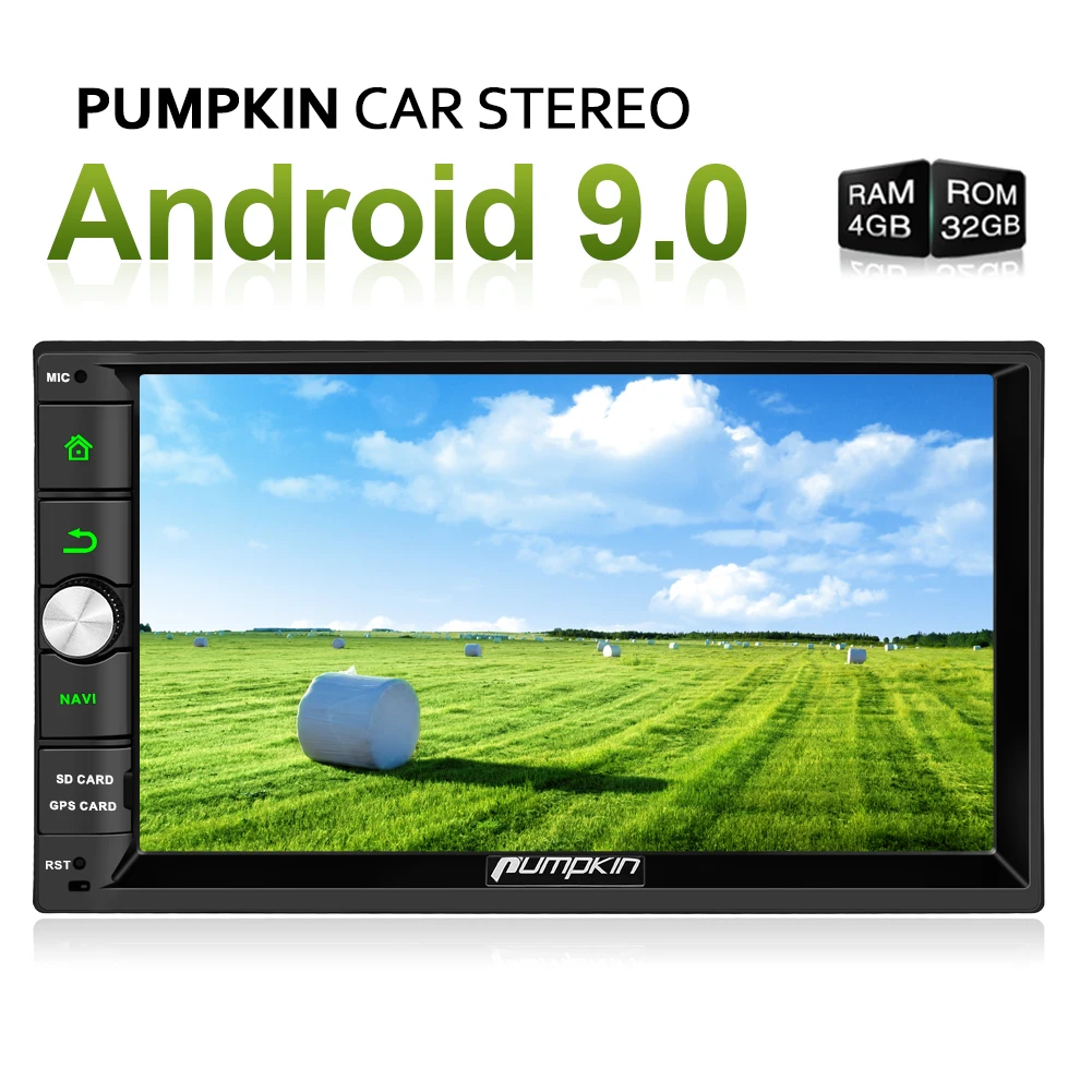 Pumpkin 4 Гб ОЗУ 32 ПЗУ 2 дюйма Android 9 0 Универсальное автомобильное радио без dvd плеера GPS