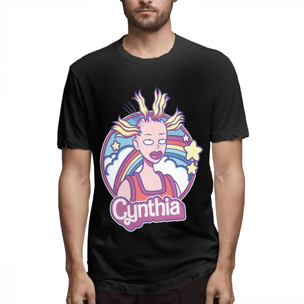 Унисекс Синтия кукла Rugrats 90 s мультфильм летняя футболка круглый вырез Дешевые La