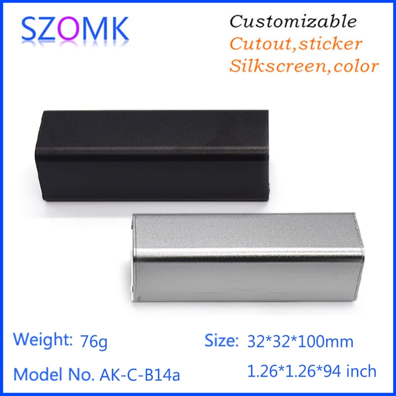 1 шт. алюминиевая Экструзионная коробка для ПП 32*32*100 мм|enclosures for electronics|enclosure diyenclosure
