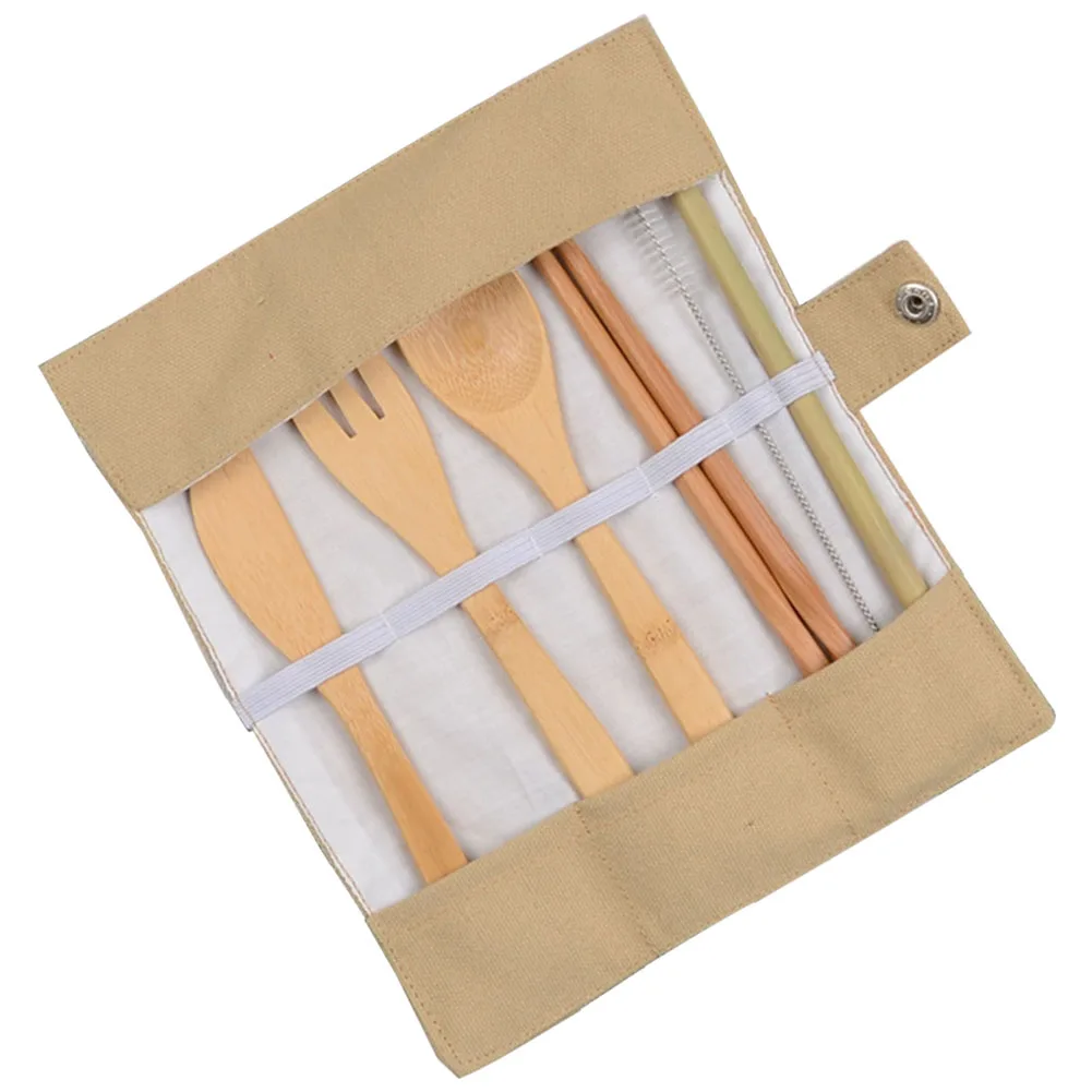 7 шт подарок Деревянные японские Стиль вилка набор столовых приборов путешествия