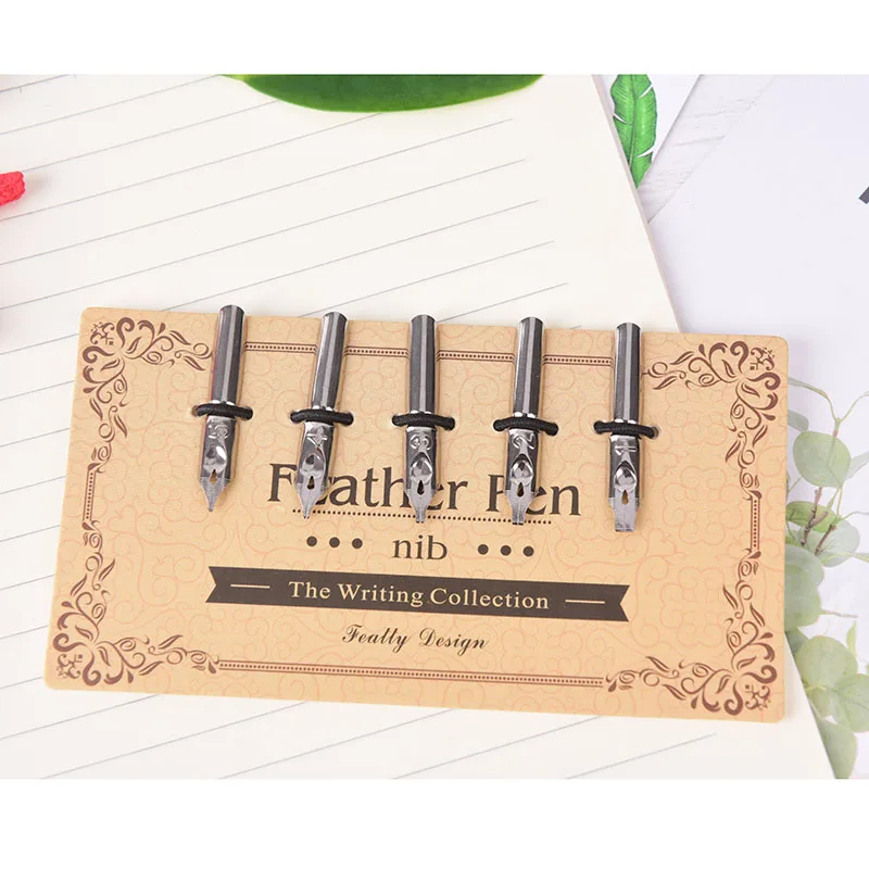 1 комплект хит перьевая ручка авторучка перо косая + 5 шт. резной металлический