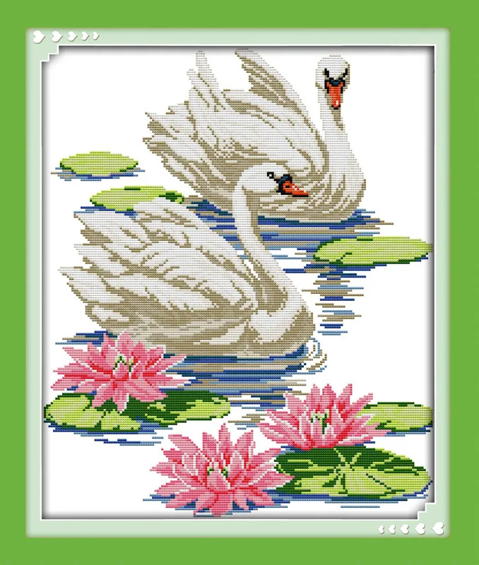 

Swan Lover Counted Cross-Stitching 11CT Printed 14CT Handmade Cross Stitch Set Animals Cross-stitch Kits Embroidery Needlework