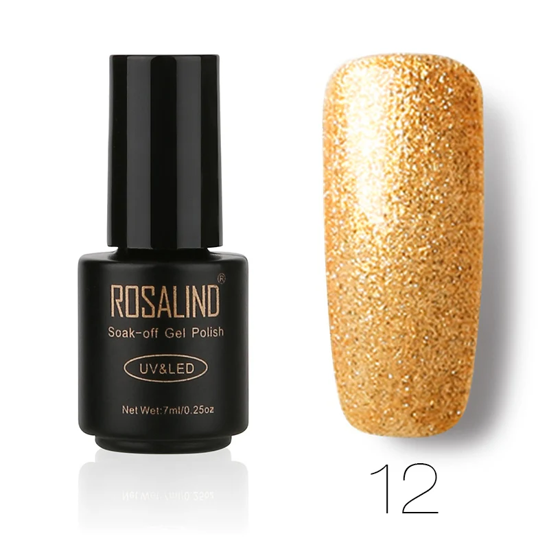 ROSALIND P+ черный флакон 7 мл цветочный Лак для ногтей DIY гель для ногтей для маникюра долговечный лак для ногтей Полупостоянный - Цвет: 12