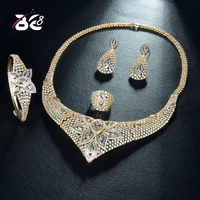 be 8 gold color 4pcs bridal cubic zirconia jewelry sets for women party luxury dubai african cz stone wedding jewelry sets s278