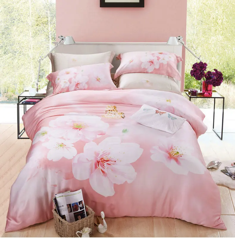 4 шт. Комплект постельного белья из натурального хлопка с принтом|Комплекты