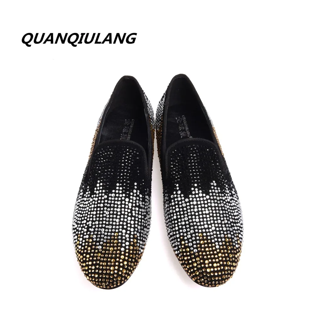 Новинка 2017 года дизайнерские красные туфли обувь золотистого цвета со стразами