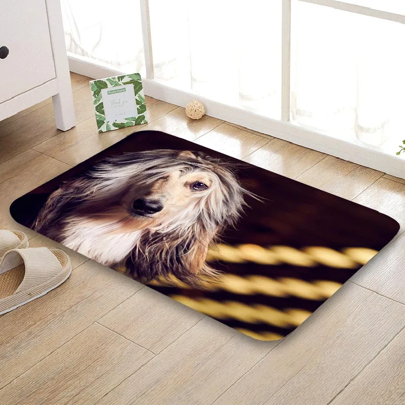 Nice Afghan Hound Doormat Outdoor Floor Mat Home Creative Super Soft Absorbent Bathroom Door Entrance 40X60cm 50x80cm | Дом и сад