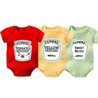 ysculbutol baby twin mustard sweet relish mayonnaise infant bodysuit spicy hot chili sauce baby clothing 0 12m