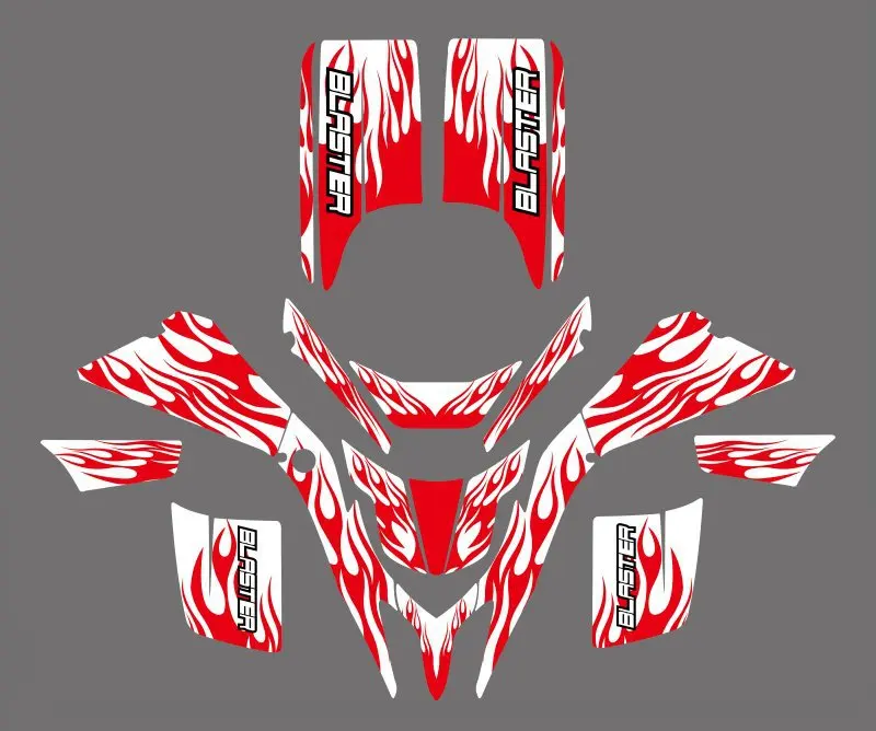 0215 красно-белые новые стильные наклейки графические для Yamaha BLASTER YFS200 1988 -2006 YFS 200