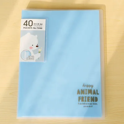 40 Pockets 28/40/60 Карманы школьная буклет A4 прозрачный ПВХ чехла-книжки прозрачная папка для документов A4 Сумка для документов - Цвет: 40 Pockets