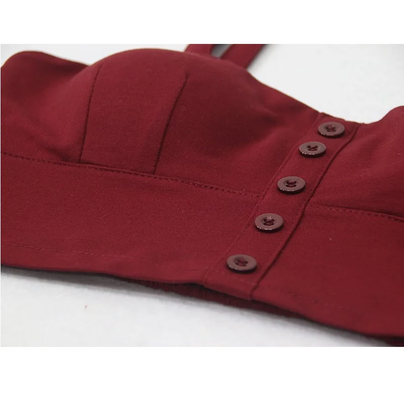 Женский укороченный топ на пуговицах без рукавов | Женская одежда