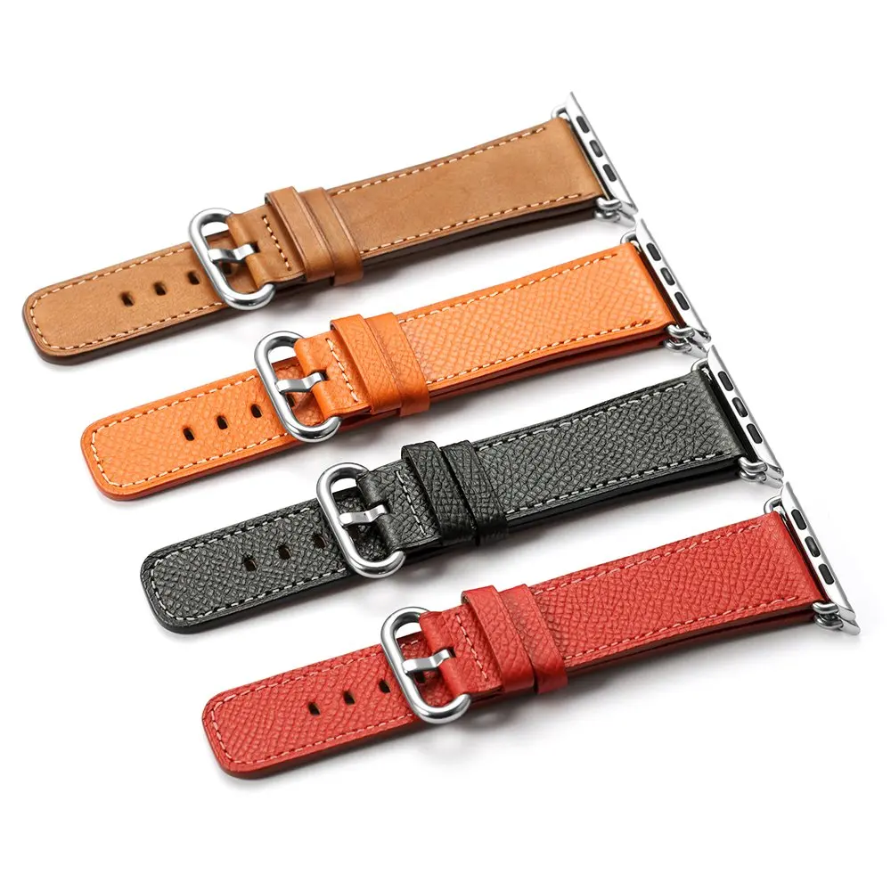 IStrap 38 мм 42 мм/40 мм 44 мм оранжевый/красный/черный кожаный ремешок Geuine для iWatch серии 1 2 3 4 ремешок для Apple Watch Sport Edition