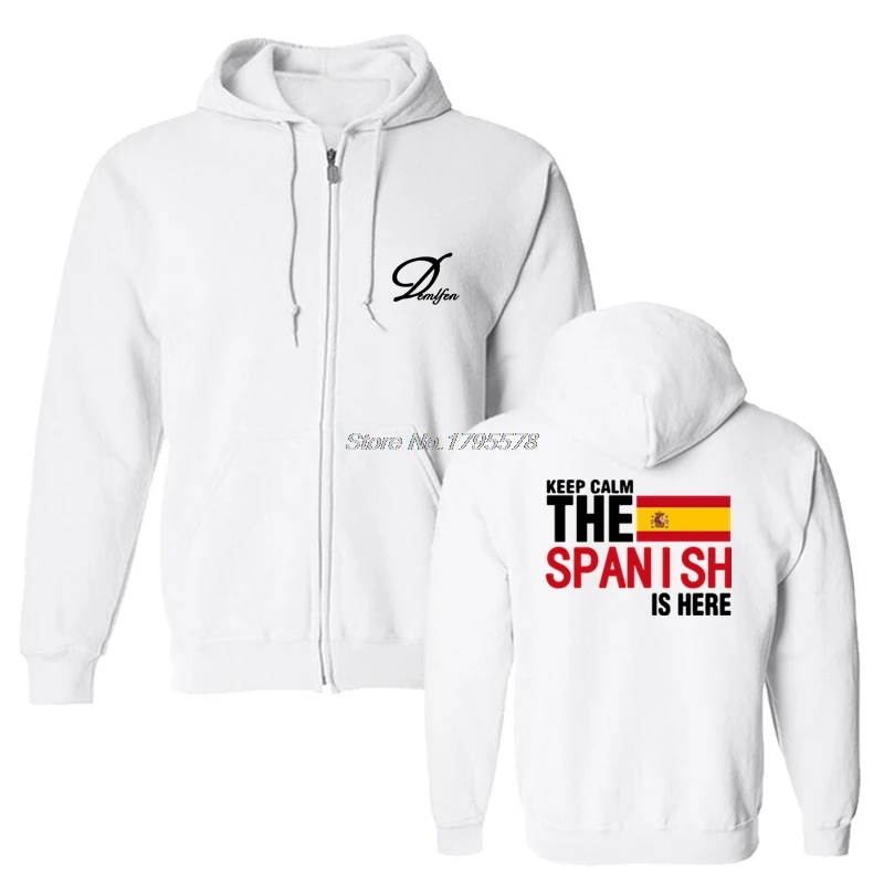 Keep Calm Fear The Spanish Is Here толстовки мужские куртки-новинки мужские худи из хлопкового флиса Испанский флаг Топы Harajuku уличная