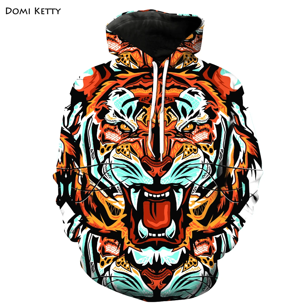 Domi ketty/толстовки с капюшоном для мальчиков и девочек одежда 3d принтом тигра