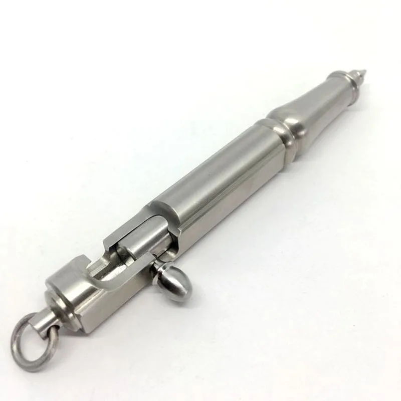 spesifikasi Buatan Tangan Murni Titanium Solid Portable Logam Tanda Tangan Pena Taktis Lemak Senapan Mesin Pen EDC Gel Pena Kreatif Hadiah Outdoor