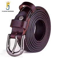 fajarina high quality fine 100 pure genuine leather belt metal pin buckle metal vintage cowhide belts for womens jeans n17fj499