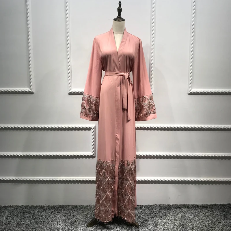 Caftan Abaya с блестками мусульманское платье-хиджаб Jilbab Катар Оман Дубайский Кафтан