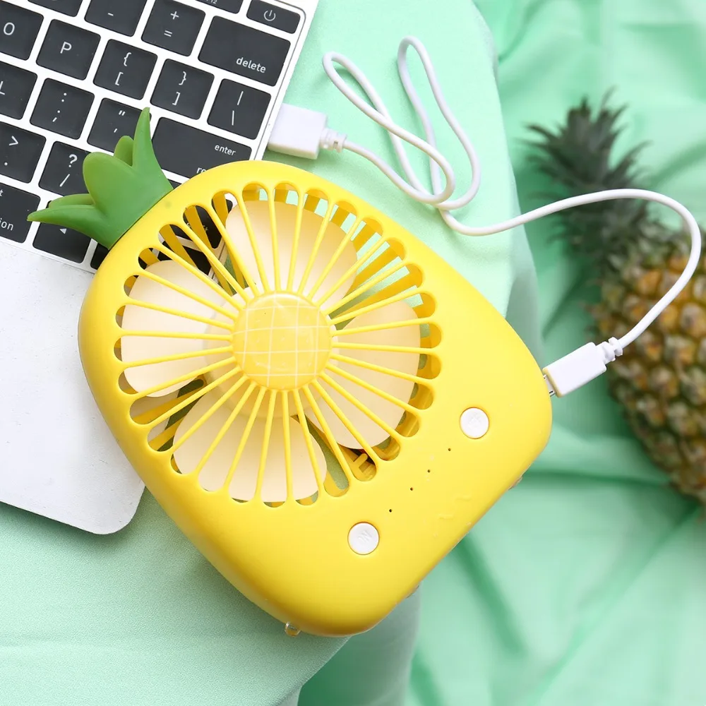 2019 новейший милый мини мультфильм ананас вентилятор 3 цвета USB Электрический