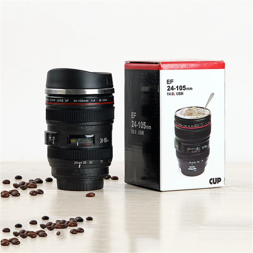 Пластиковая кружка для кофе и чая размер 24 105 мм объектив камеры Canon SLR 400 мл