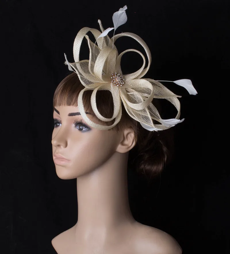 

Classic Sinamay Material Fascinator Hairpins Headwear Church Headpiece Women Fashion Hair Accessories With Headbands MYQ096