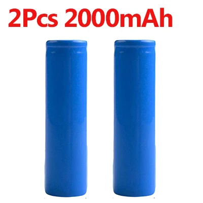 2000mAh 2 шт. 18650 перезаряжаемый литий-ионный аккумулятор 3,7 в 1200 мАч 1500 мАч 1800 мАч 2000 мАч 2200 мАч 2600 мАч 18650 мАч аккумулятор для светодиодный фонарик - Цвет: 2000mAh