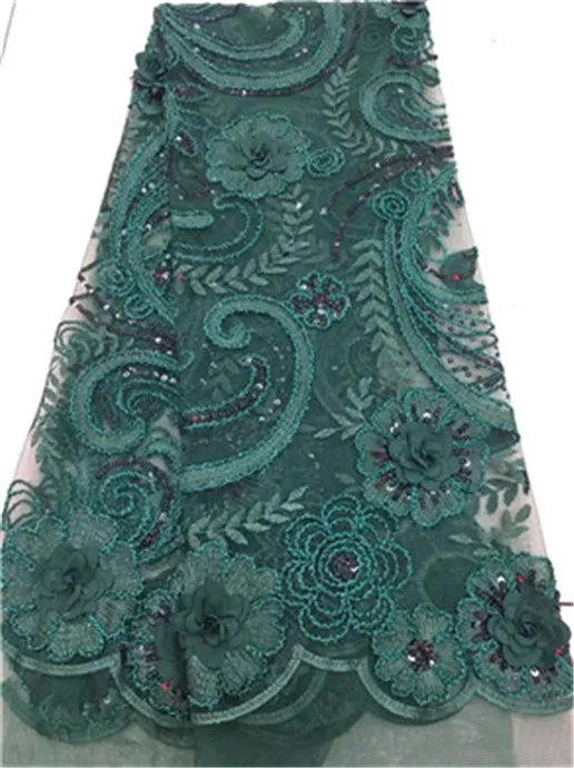 Кружевная ткань с блестками в африканском стиле 5 ярдов красная 2018 высокое